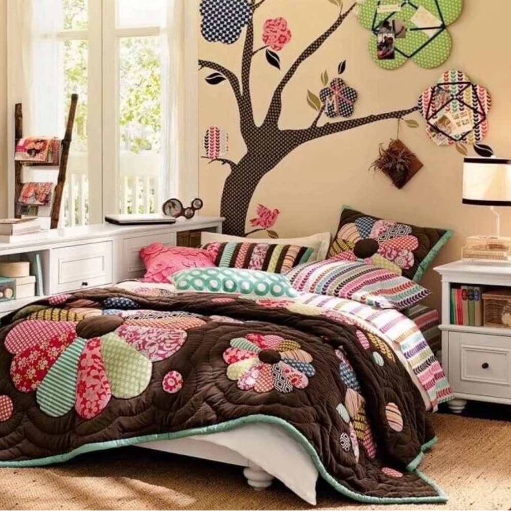 Dorm Room -Pottery Barn Flower Power Twin bedroom set